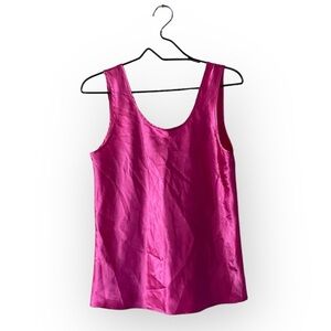 Vintage 80s Night Magic Malibu Pink Silky Lingerie Camisole Tank Top Size Medium